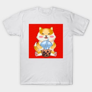 Shiba inu drink boba T-Shirt